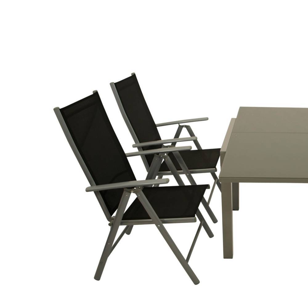 Gartentisch und Klappsessel Set - Moonshine (fünfteilig)