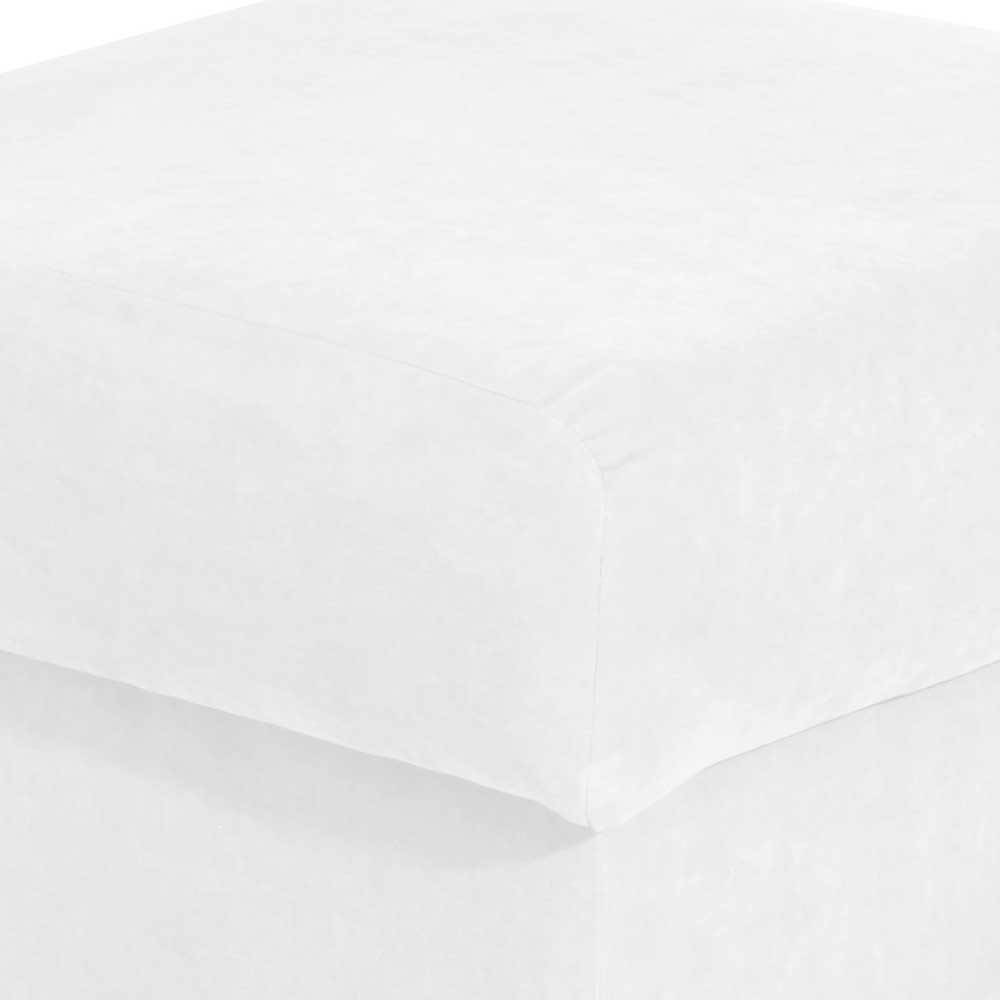 Velours Hocker in Cremefarben - Clamps