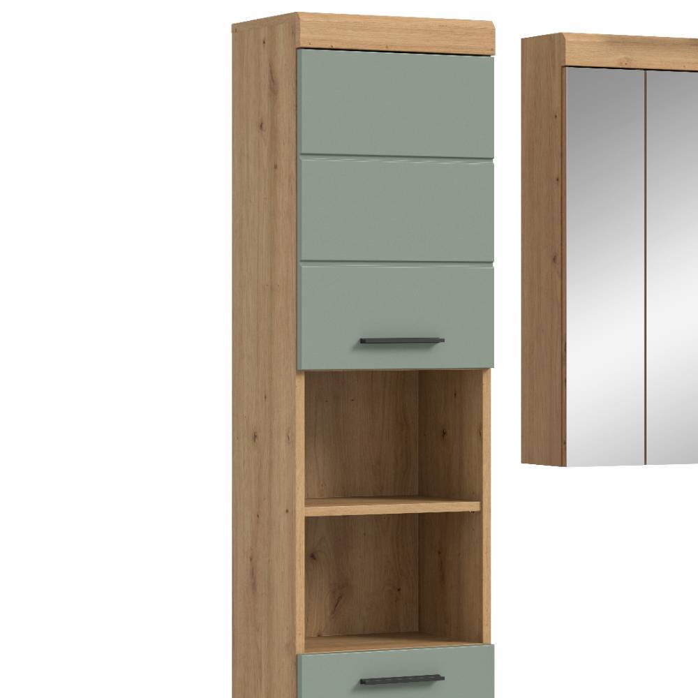 Badezimmer-Möbel-Arrangement in Salbei - Tamdato (vierteilig)