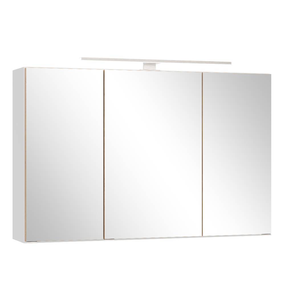 100cm Badezimmer-Spiegelschrank in Mattweiß - Yvonja