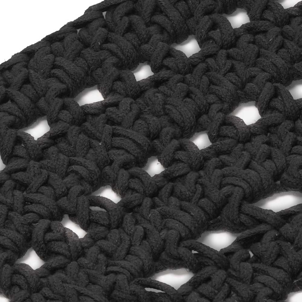 Runder Teppich aus Baumwollkordel gehäkelt - Maglix