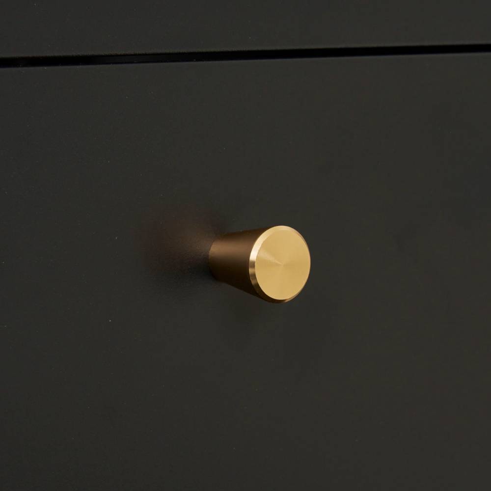 Nachtkommode in Schwarz mit Gold - Singular