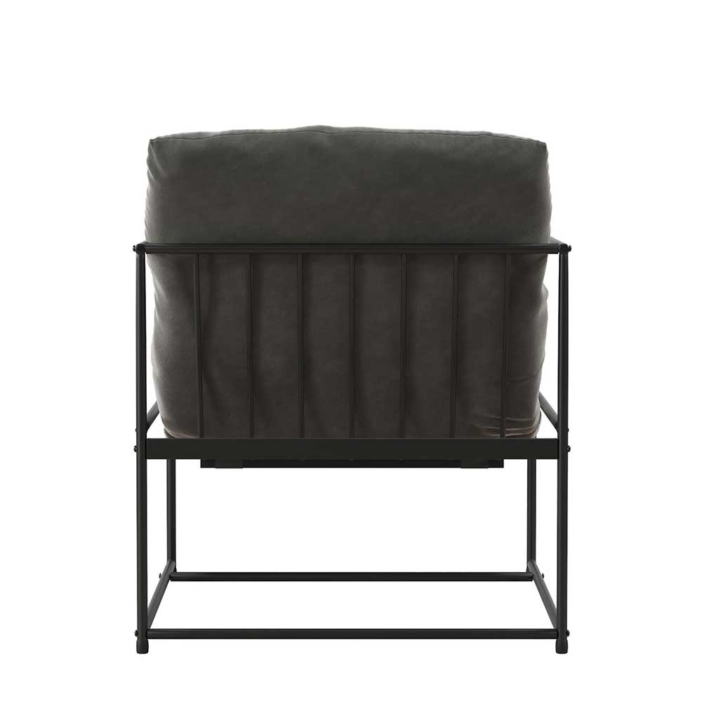 Minimalistischer Sessel in Grau Samt - Ivoras