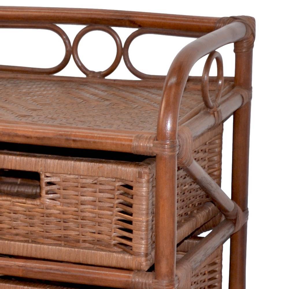Rattan-Badkommode in Dunkelbraun - Hanoi