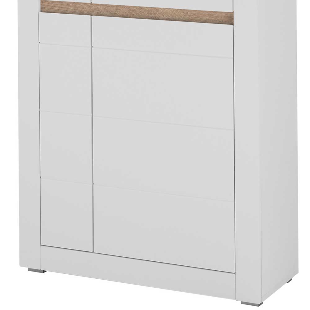 Vitrinenschrank in Weiß - 85x198x35 cm - Ilana