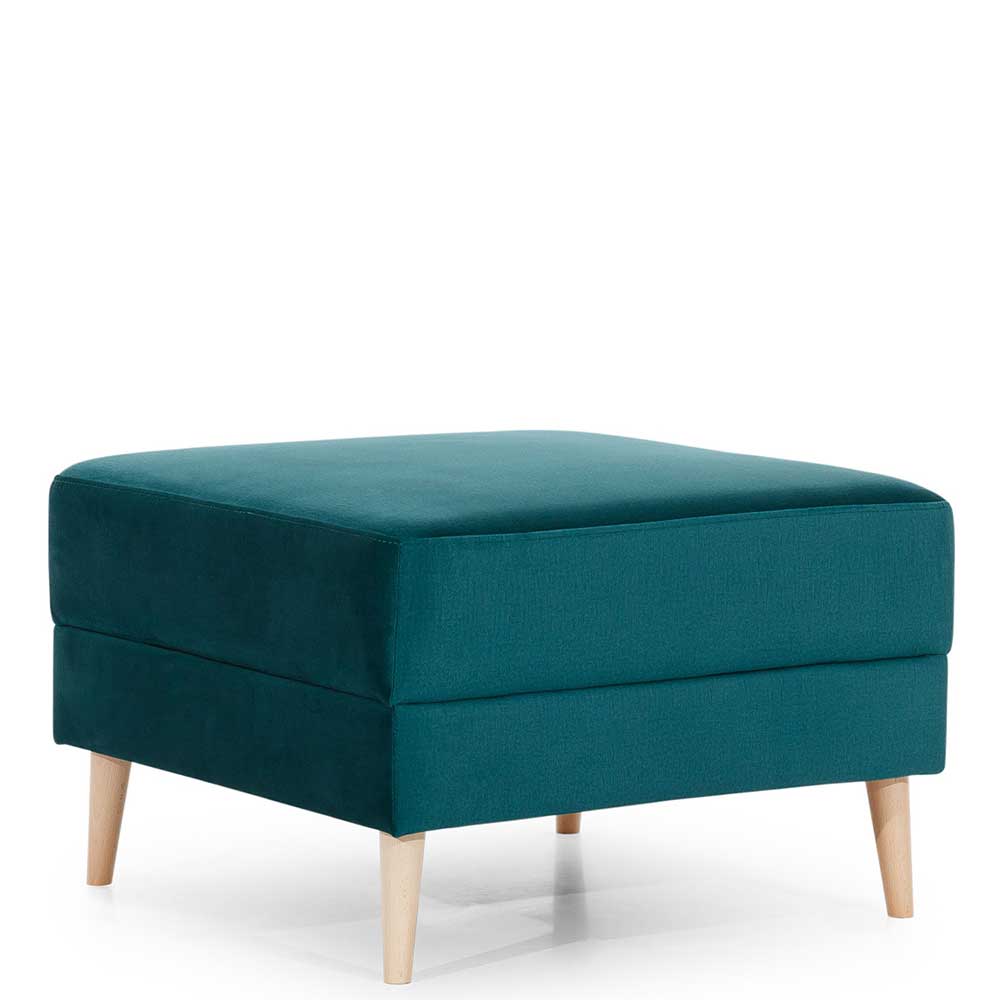 Couchhocker aus mattem Samt in Grün - Mingo