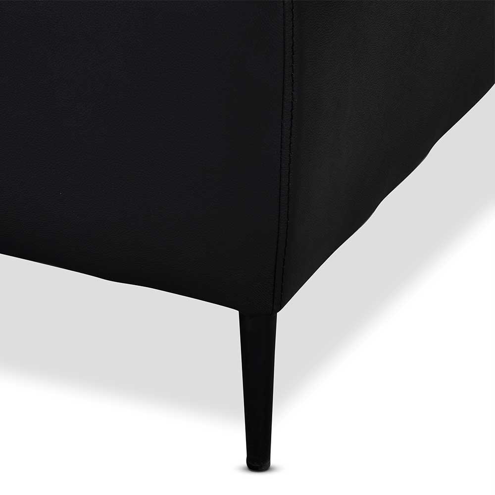 Schwarzes Leder Sofa mit Steck-Kopfstützen - Rondma
