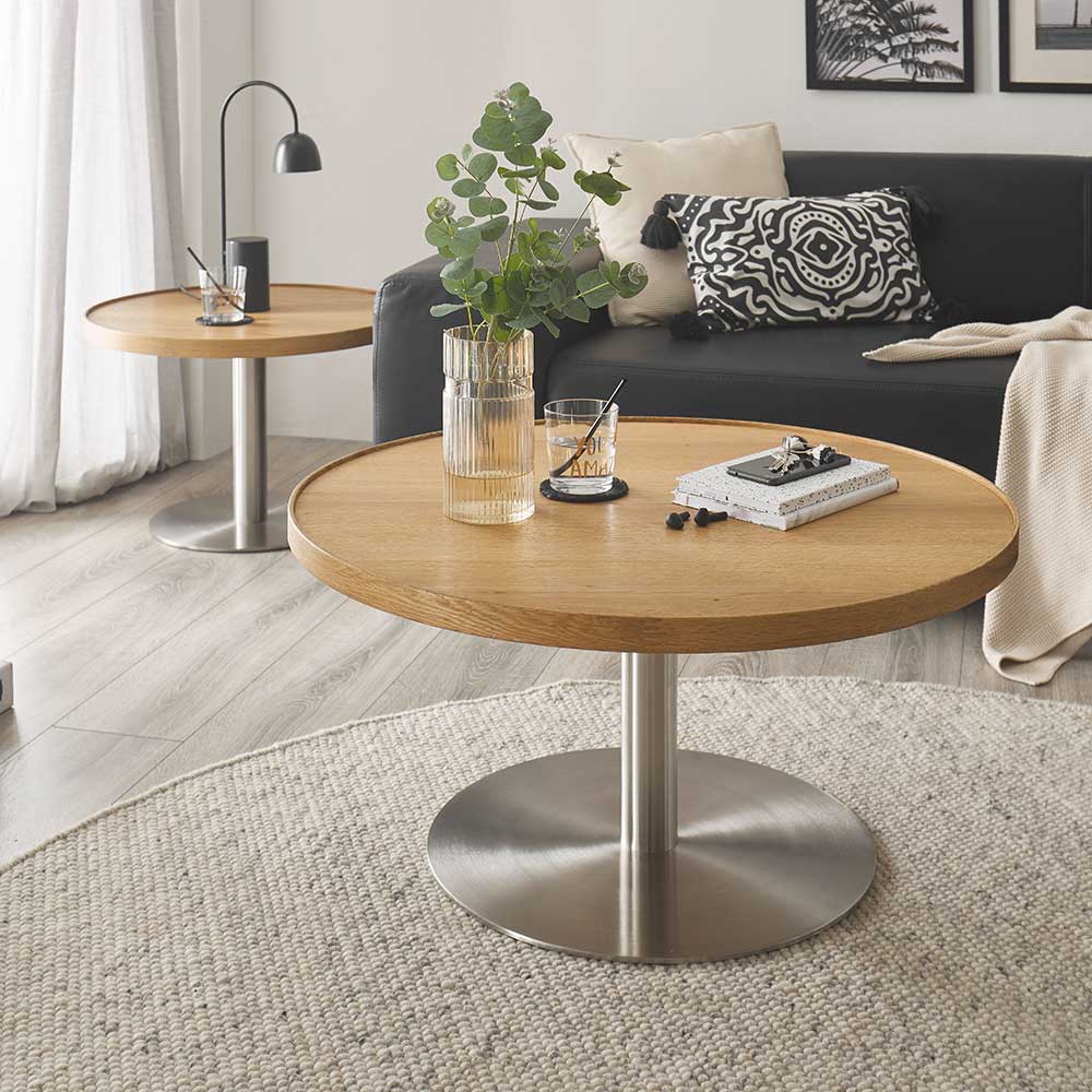 Runder Couchtisch mit Säulenfuß - Dexter