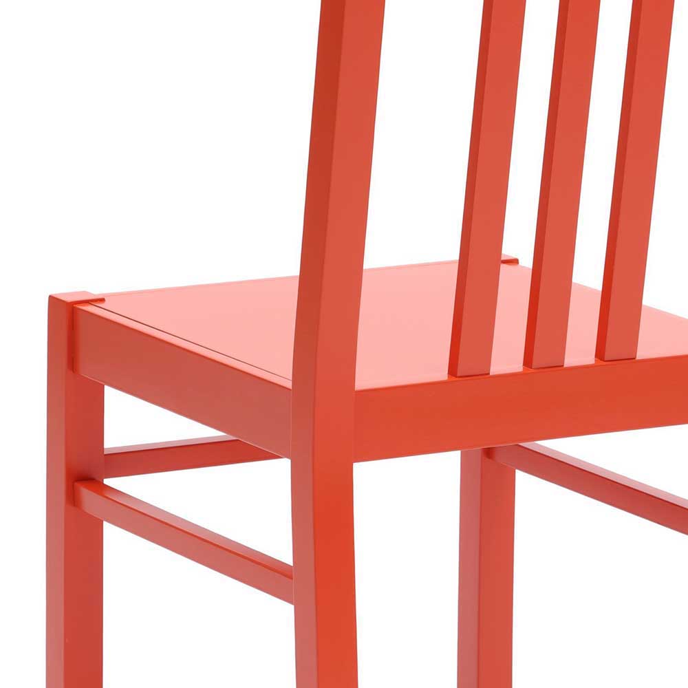 Roter Küchenstuhl aus Holz Buche Helina klassisch (2er Set)