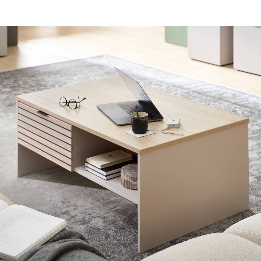 Wohnzimmer-Couchtisch in Holzoptik Eiche Hell - Rovigo