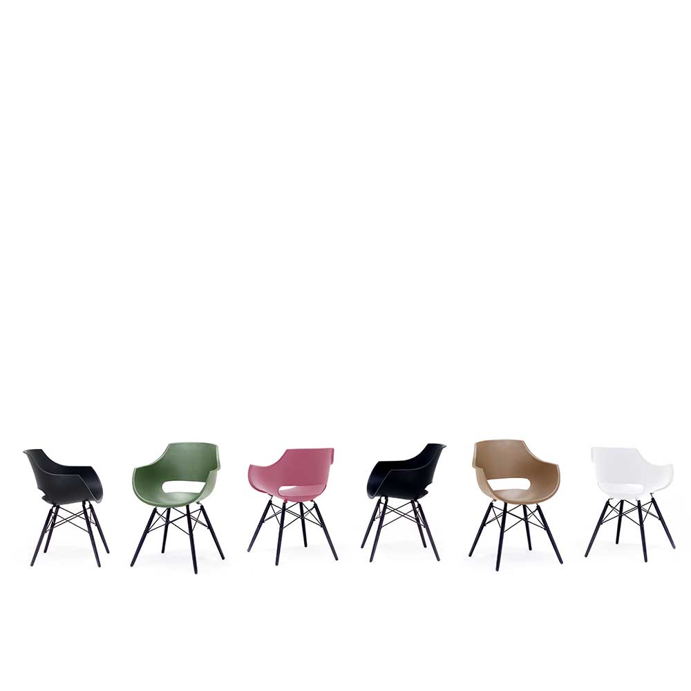 Designer Armlehnstühle in Altrosa Kunststoff - Sapella (4er Set)