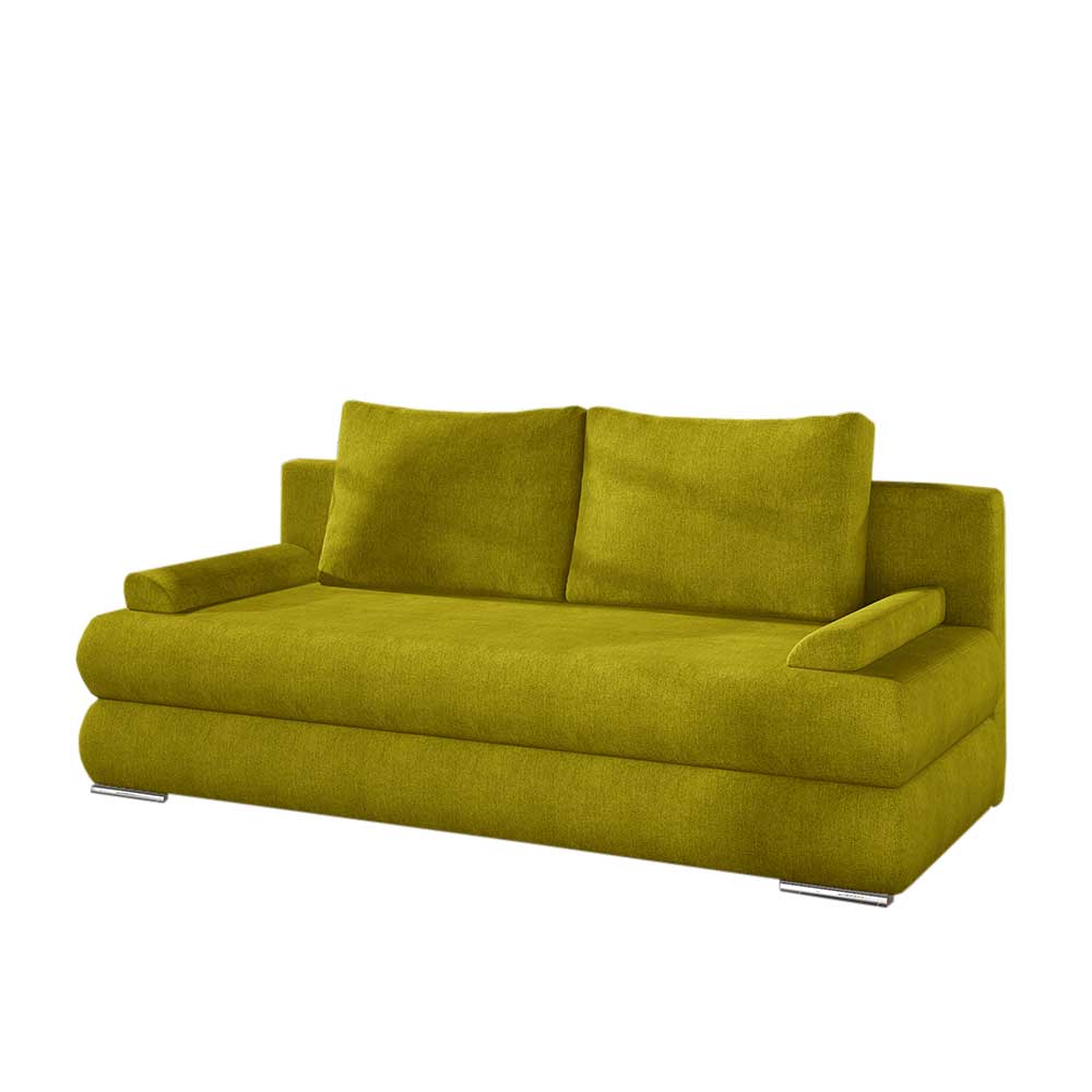 Bettsofa in Currygelb Samtstoff - Bruce