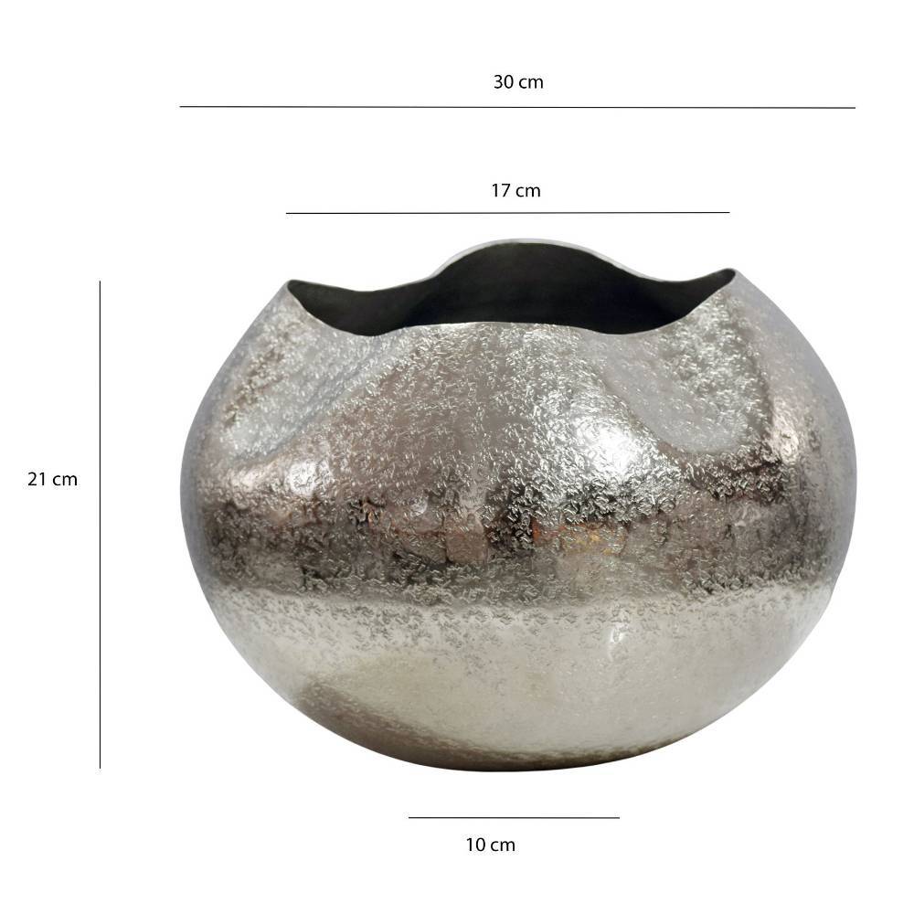 Kugelvase aus Aluminium in Silber - Arnia