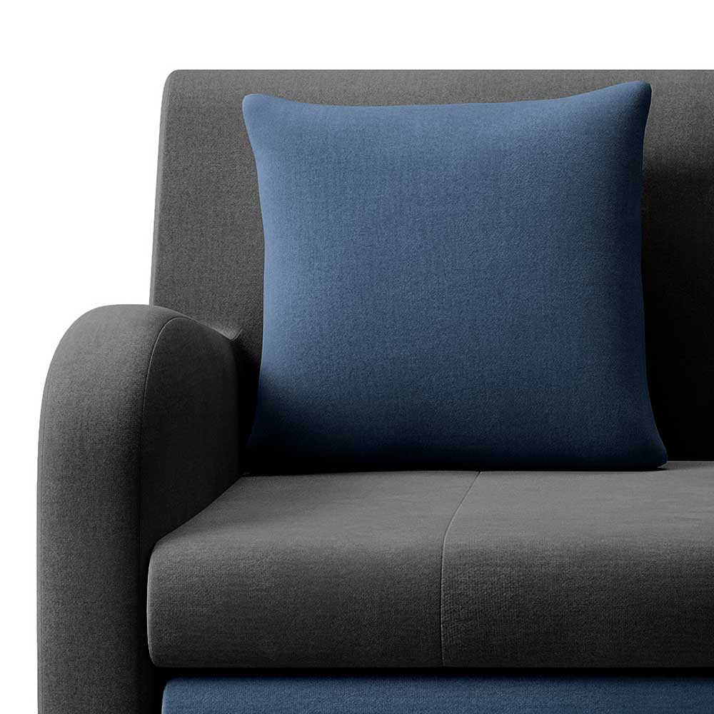 Schlafcouch in Dunkelgrau und Dunkelblau - Cartoon