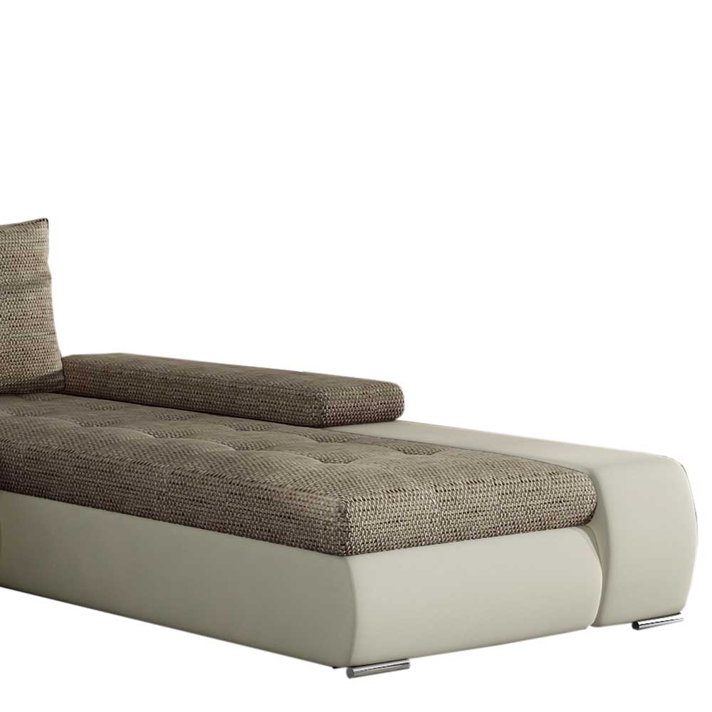 Wohnlandschaft mit Bettfunktion in Beige und Creme - Cacressa