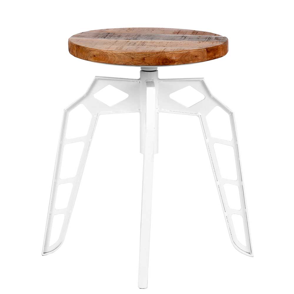 Design Sitzhocker mit Holzsitz rund - Ishi