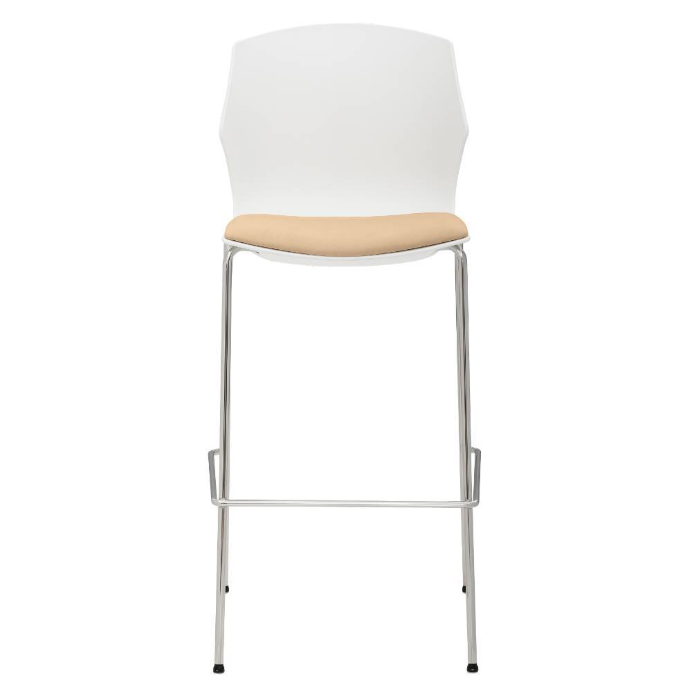 Barstühle in Weiß und Beige - Plazura (2er Set)