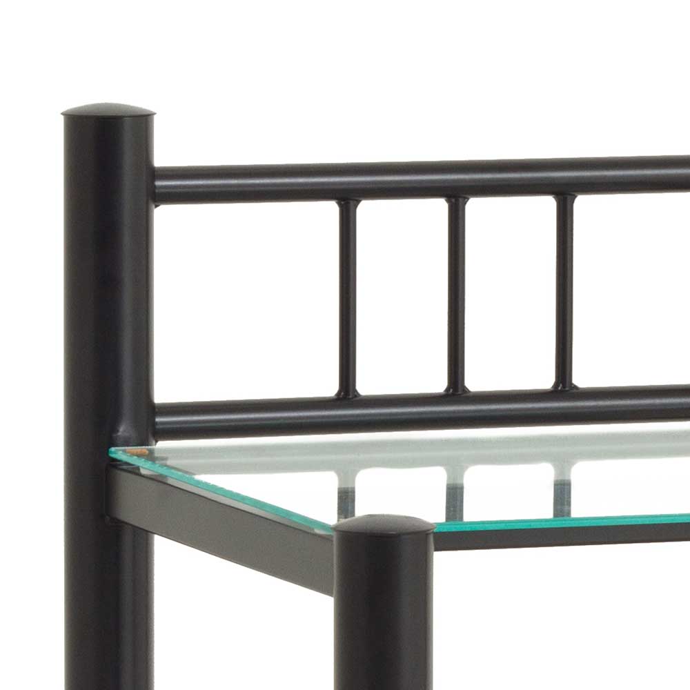 Eisen Nachttisch Aguero in Schwarz mit Glas