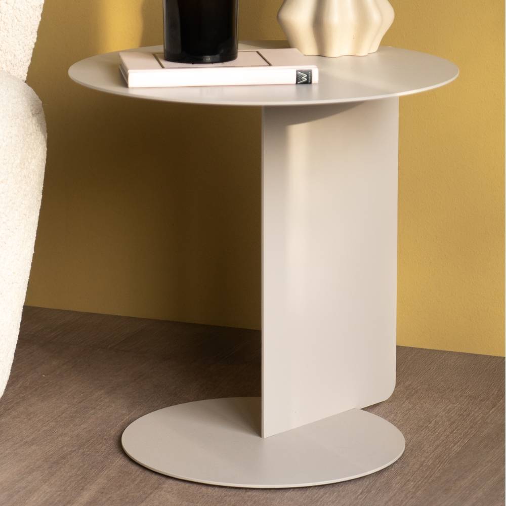 Stahl-Beistelltisch in Taupe - Jemilia