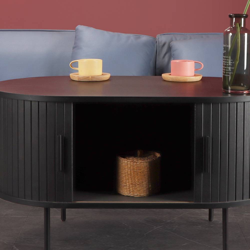 Retro Couchtisch mit Schiebetüren - Lurymav