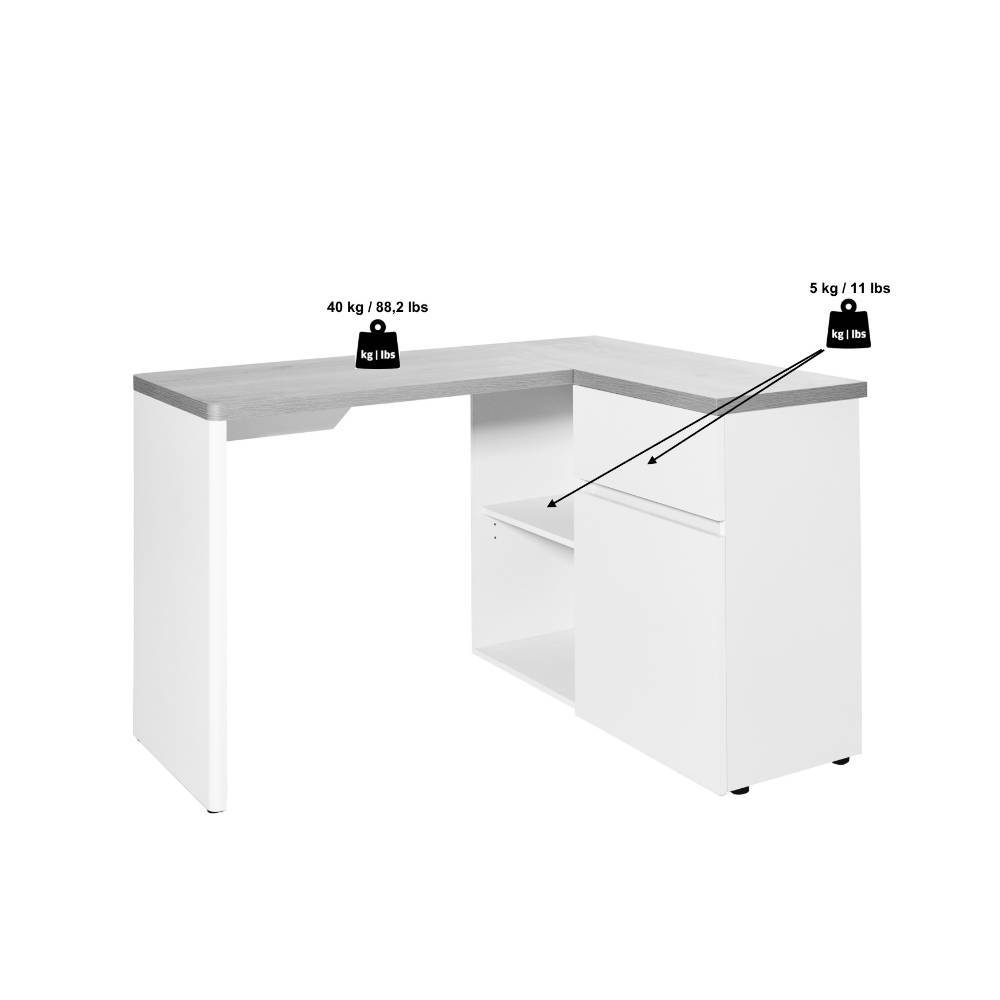 Schreibtisch mit Anbauregal in Eiche Holzoptik - Palonia