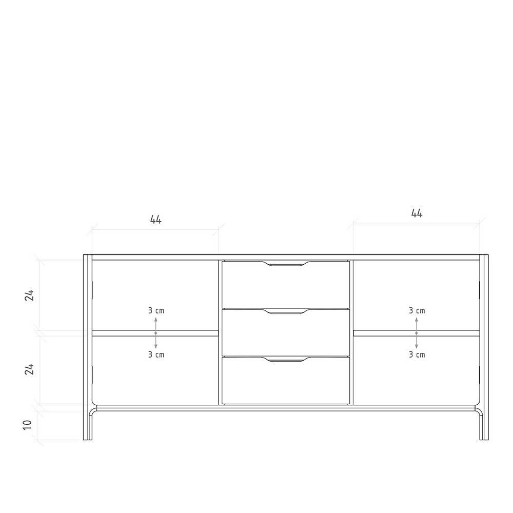 Massivholz Sideboard aus geölter Kernbuche - Lana