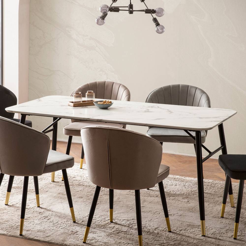 Küchen Tisch in Marmor Optik - Silberto