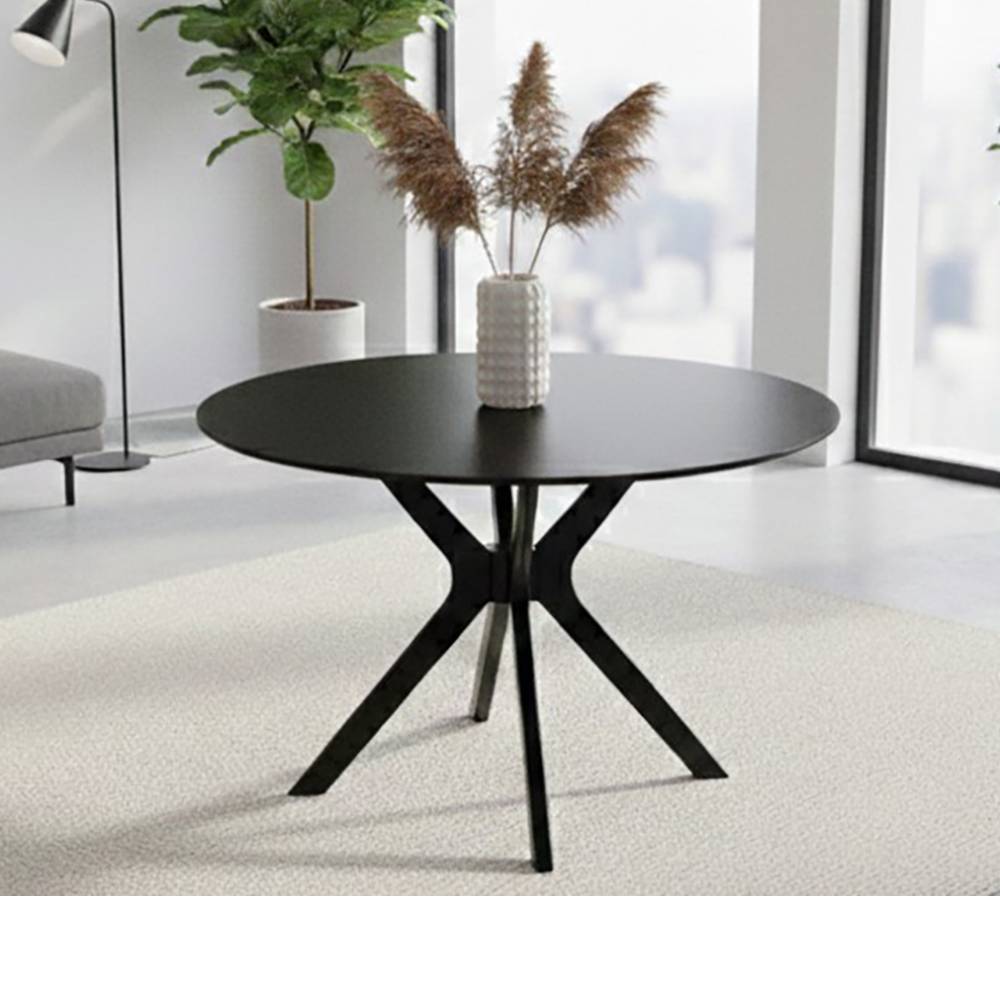 Esszimmer Tisch aus Gummibaumholz in Schwarz - Nemphia