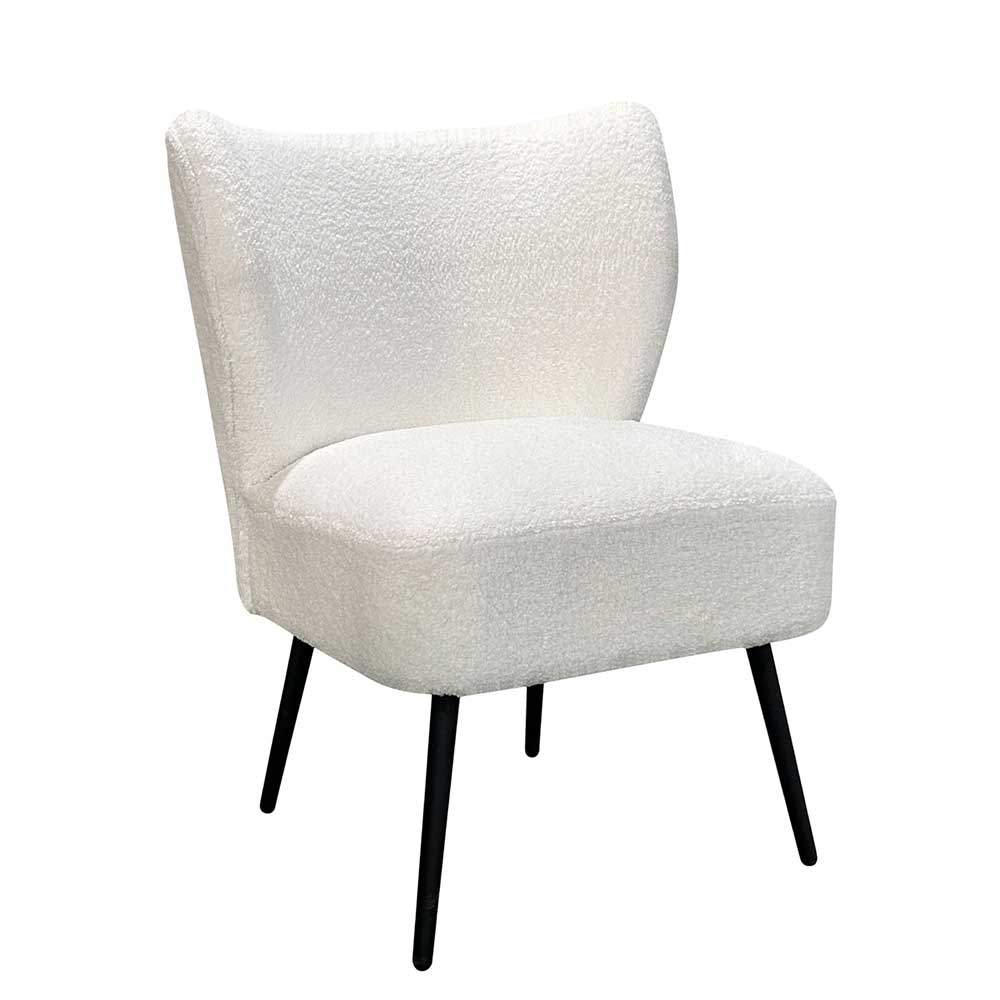 Webplüsch Sessel in Offwhite - Frenanda