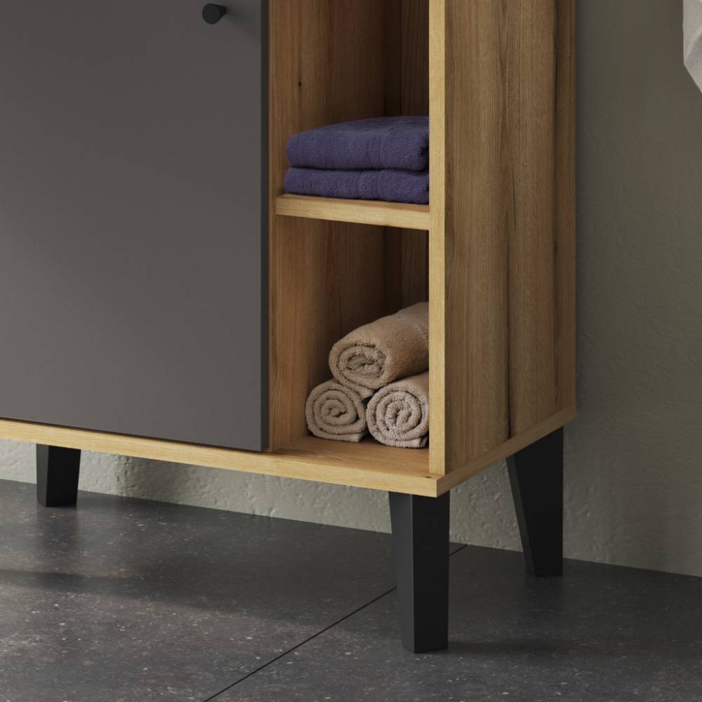 Bad Unterbeckenschrank & Spiegel Set - Niniana (zweiteilig)