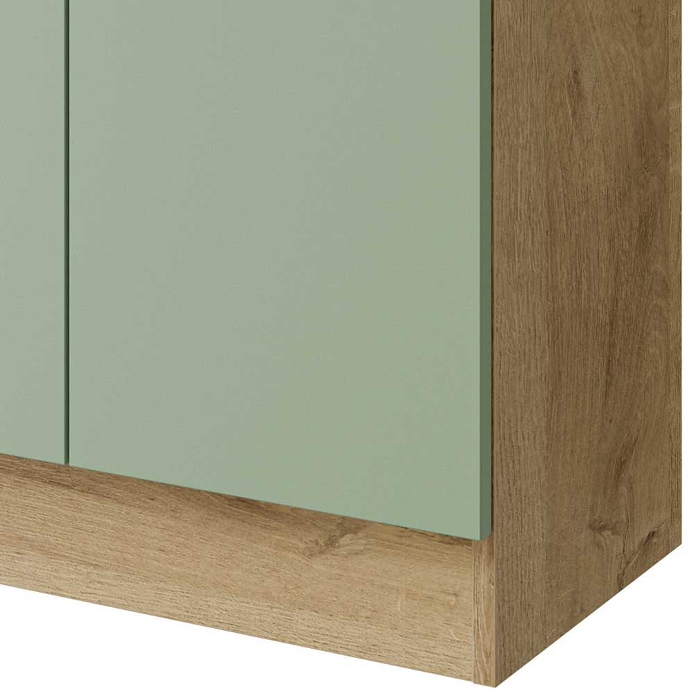 Waschtischschrank in Graugrün und Eiche Optik - Spiritana