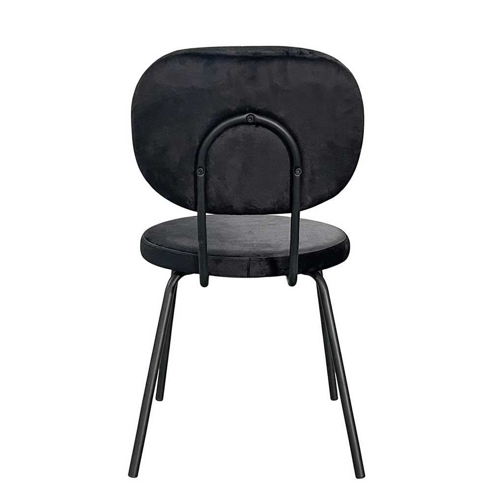 Samt Polsterstühle in Schwarz - Siao (2er Set)