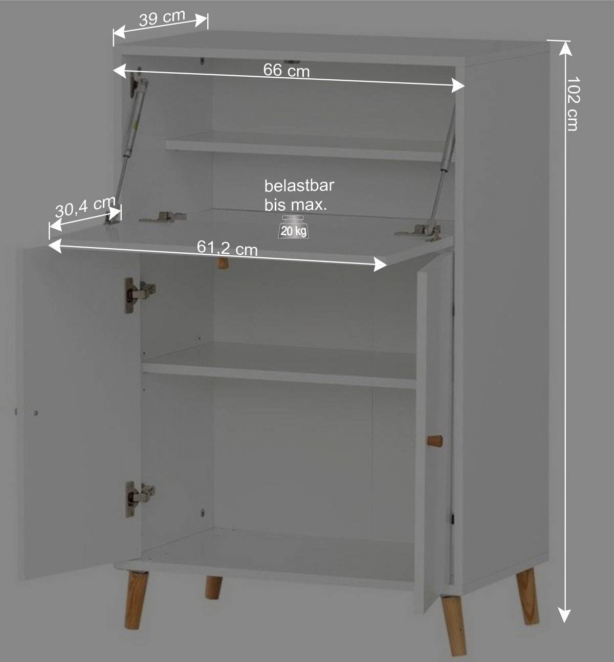 Weißer Sekretär in modernem Design - Obtin