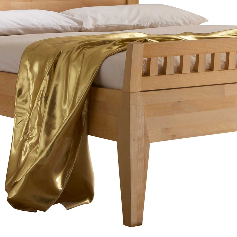 Elegantes Buchen-Bett mit Kopf- und Fußteil - Adatto
