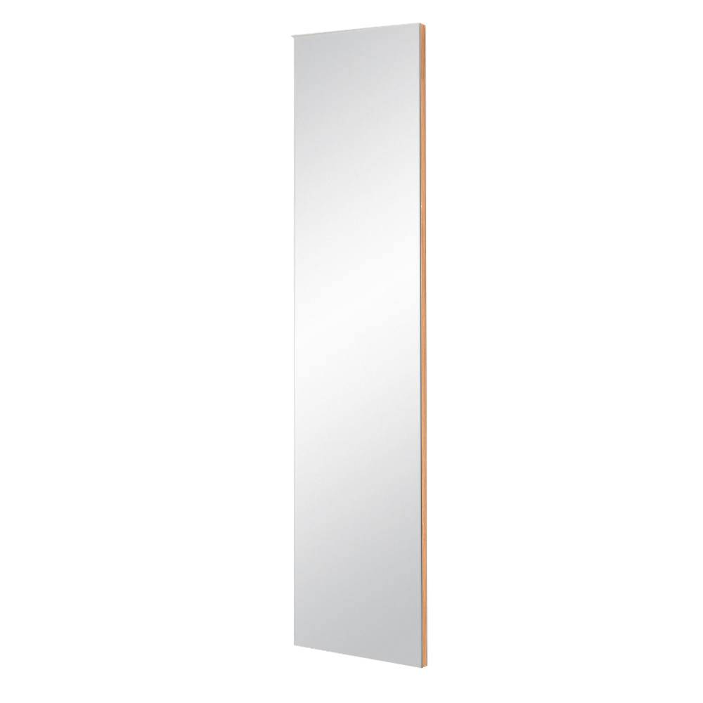 Moderner rahmenloser Wandspiegel mit schlankem Design und hellem Holzrand für Ankleidezimmer oder Diele – Weymo