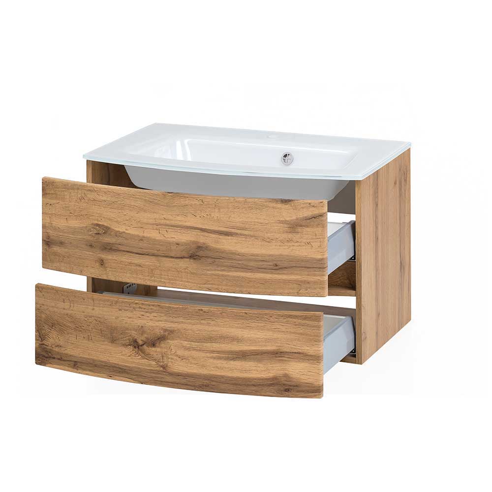 Badezimmermöbel mit Holzdekor - Neuzera (vierteilig)