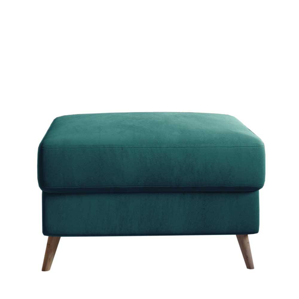 Couchhocker aus mattem Samt in Grün - Mingo