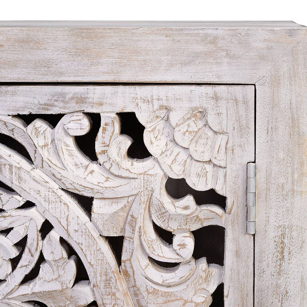 Vintage Türen-Kommode in Holz White Wash - Fudorus