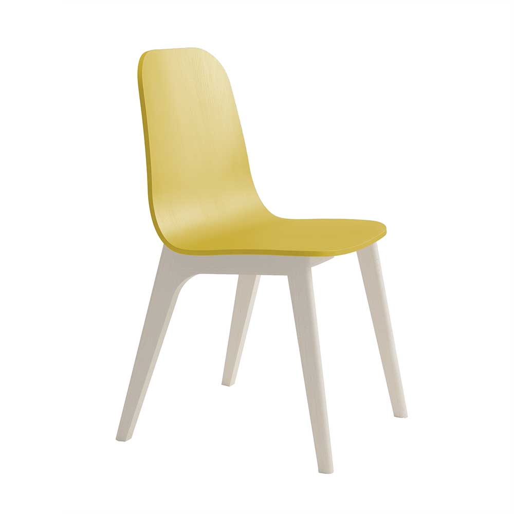 Zweifarbiger Esstisch Stuhl in Senf Gelb - Luya