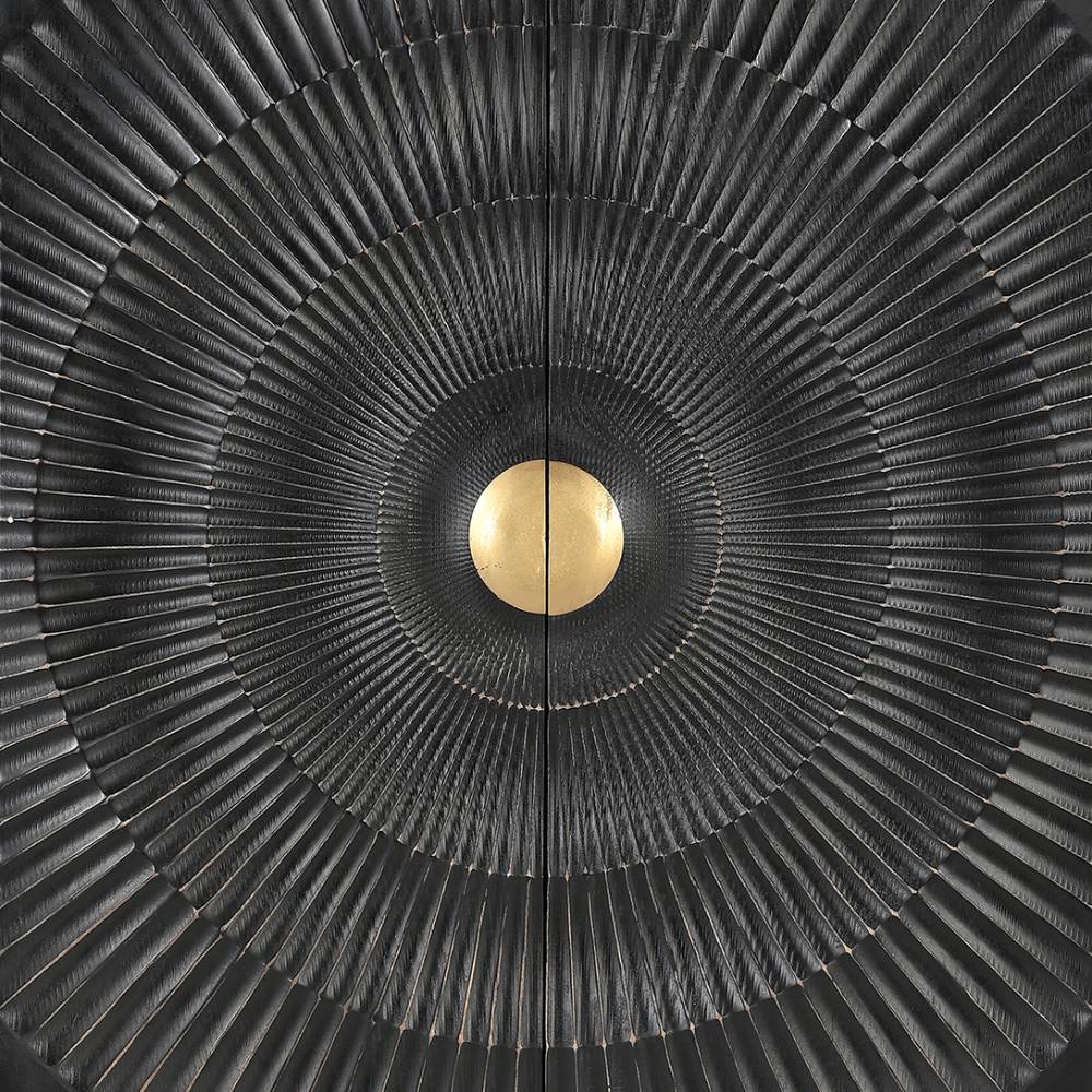 Design Highboard in Schwarz und Gold - Oglio