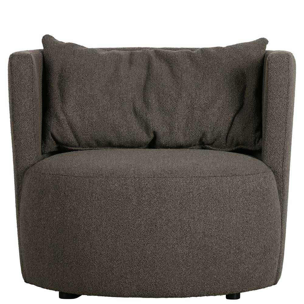 Design Lounge Sessel aus Boucle in Braun - Navino