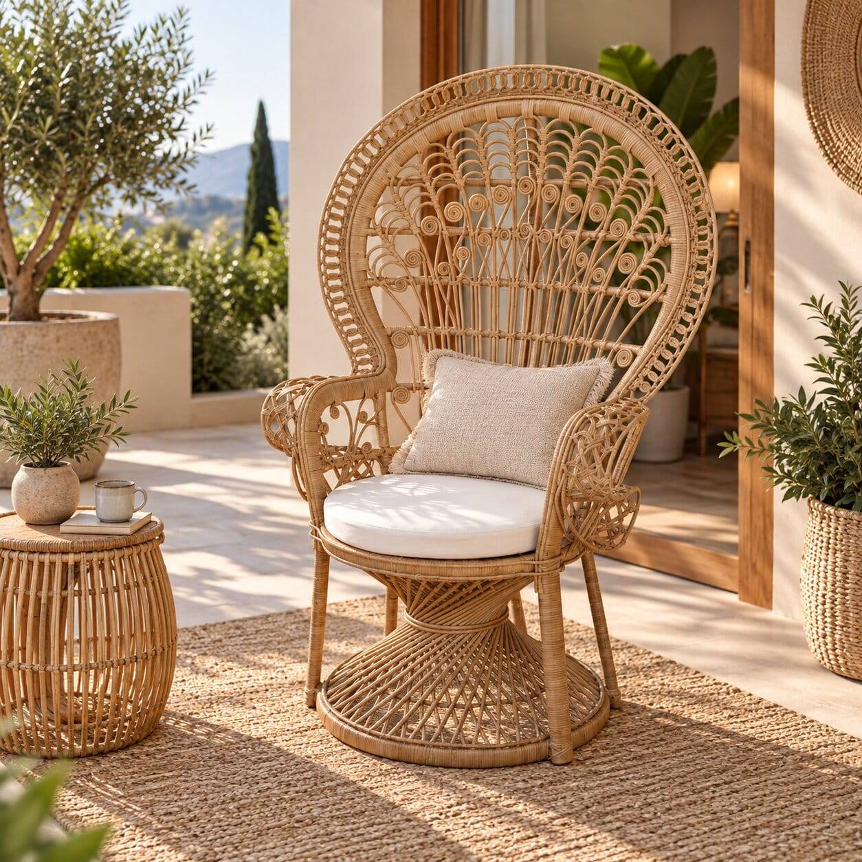 Thronsessel Gannicera aus Rattan