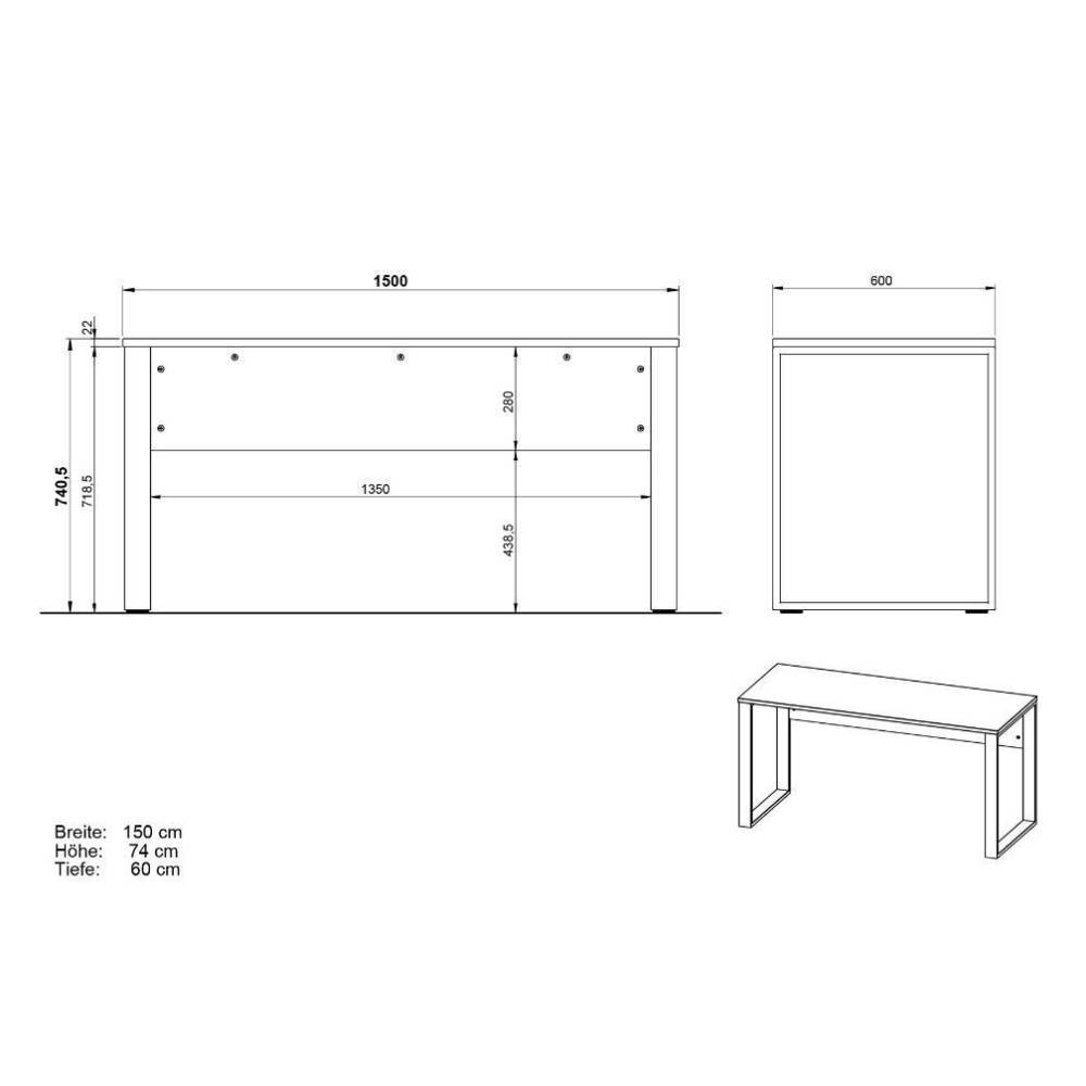 Bürotisch und Schränke Set - Casai (dreiteilig)