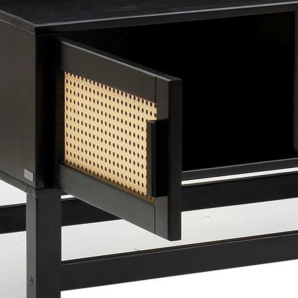 TV Lowboard in Dunkelbraun mit Wiener Geflecht - Santiana