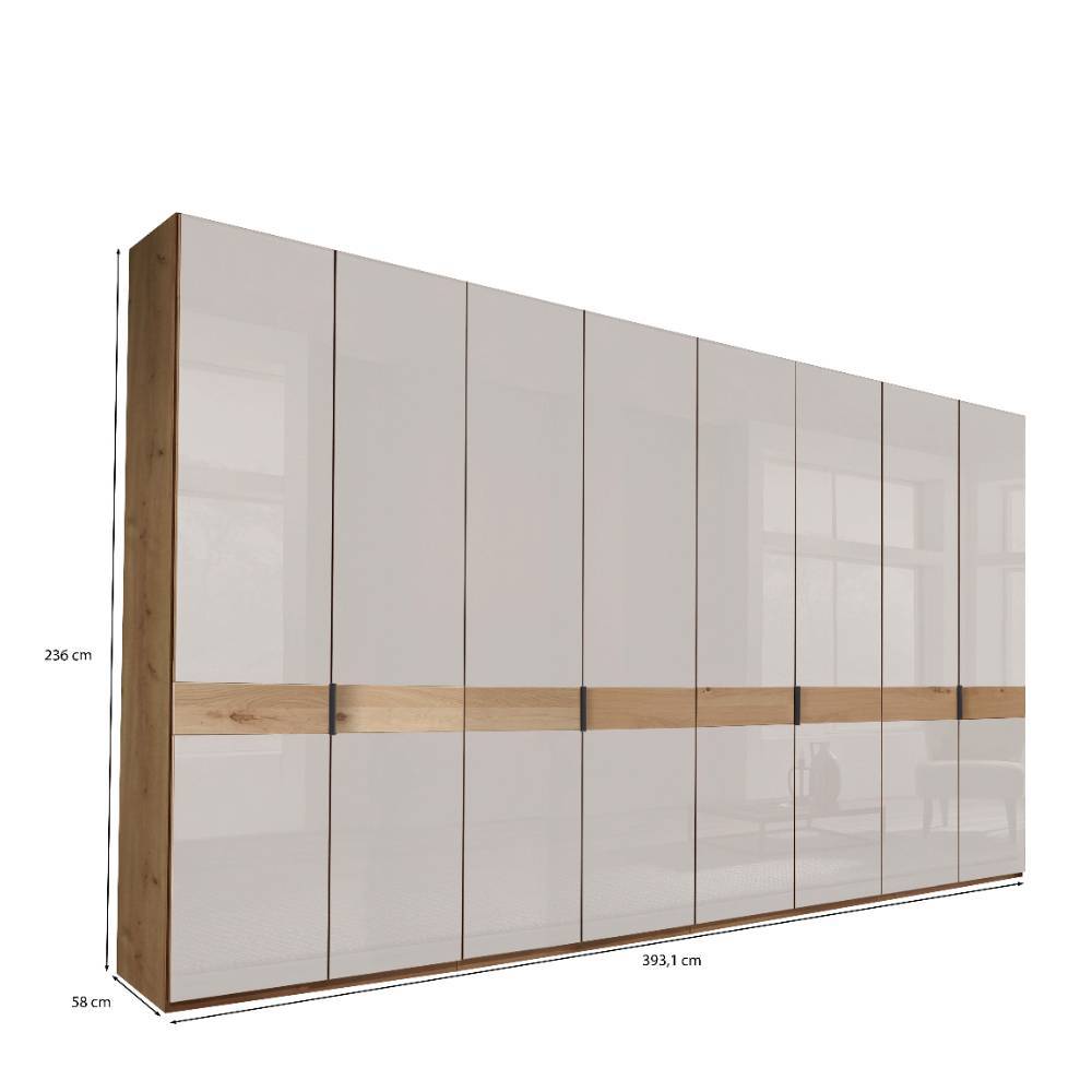 8-türiger Kleiderschrank mit Glasfront - Crucav
