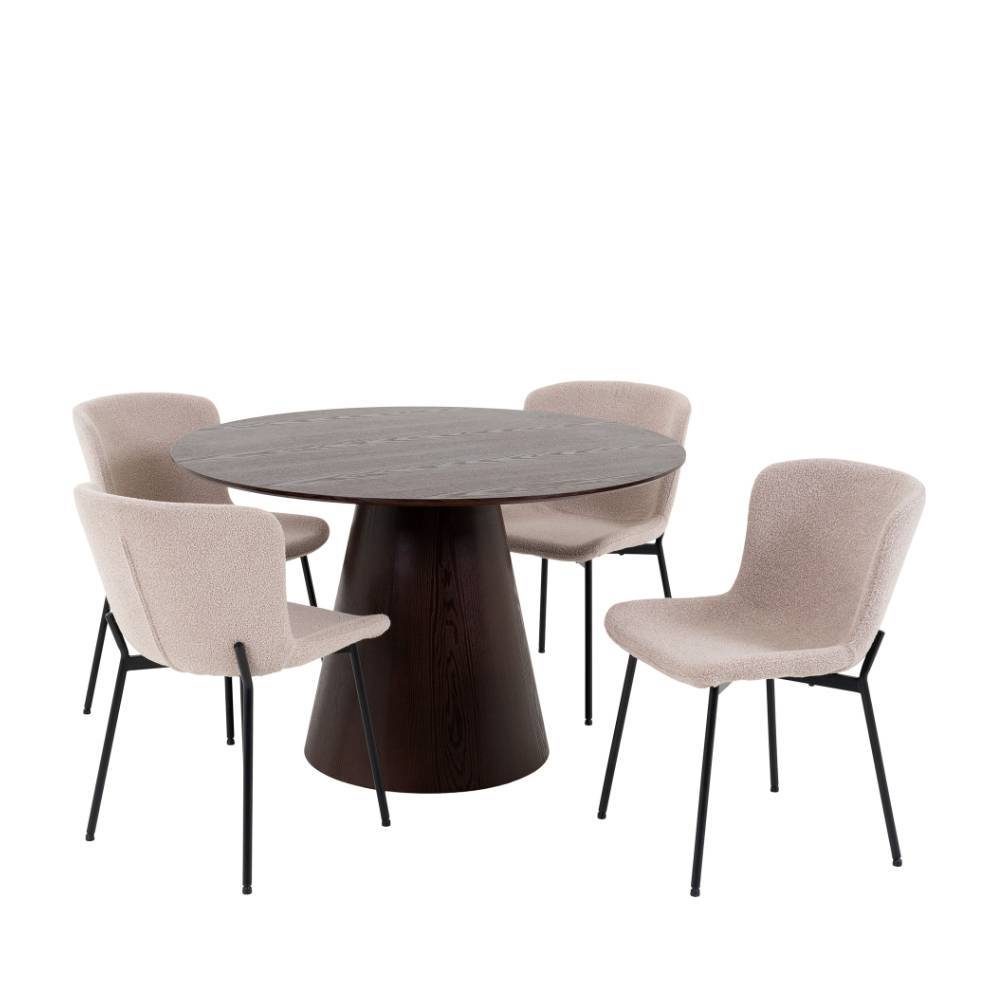 Esszimmer Möbelset mit rundem Tisch - Crystono (fünfteilig)
