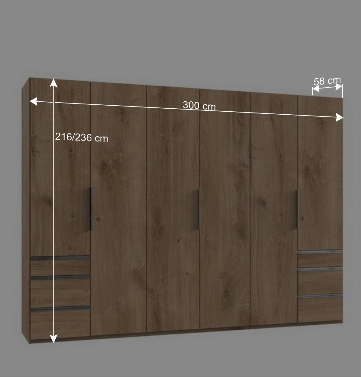 300 cm breiter Schlafzimmerkleiderschrank modern - Dagidoyo I
