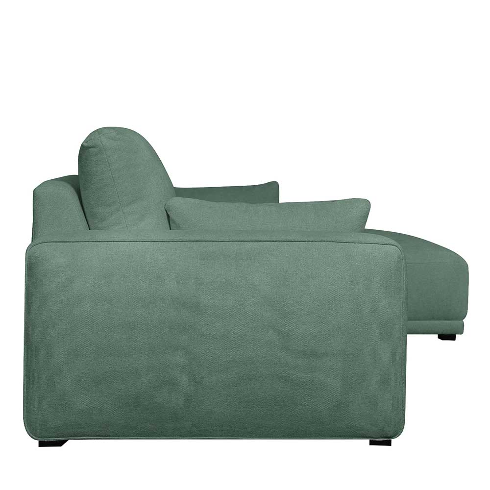 Federkern Ecksofa in Grün Stoffbezug - Tree