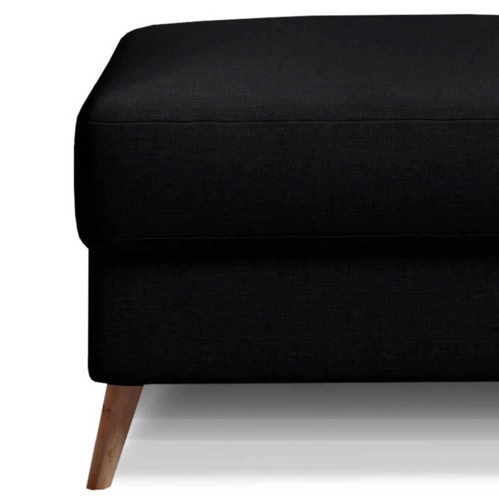 Quadratischer Hocker in Schwarzbraun Stoff - Brain