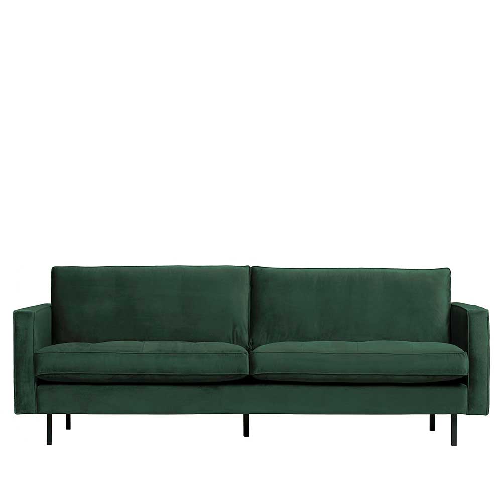 3 Sitzer Sofa in Dunkelgrün Samtstoff - Distroit